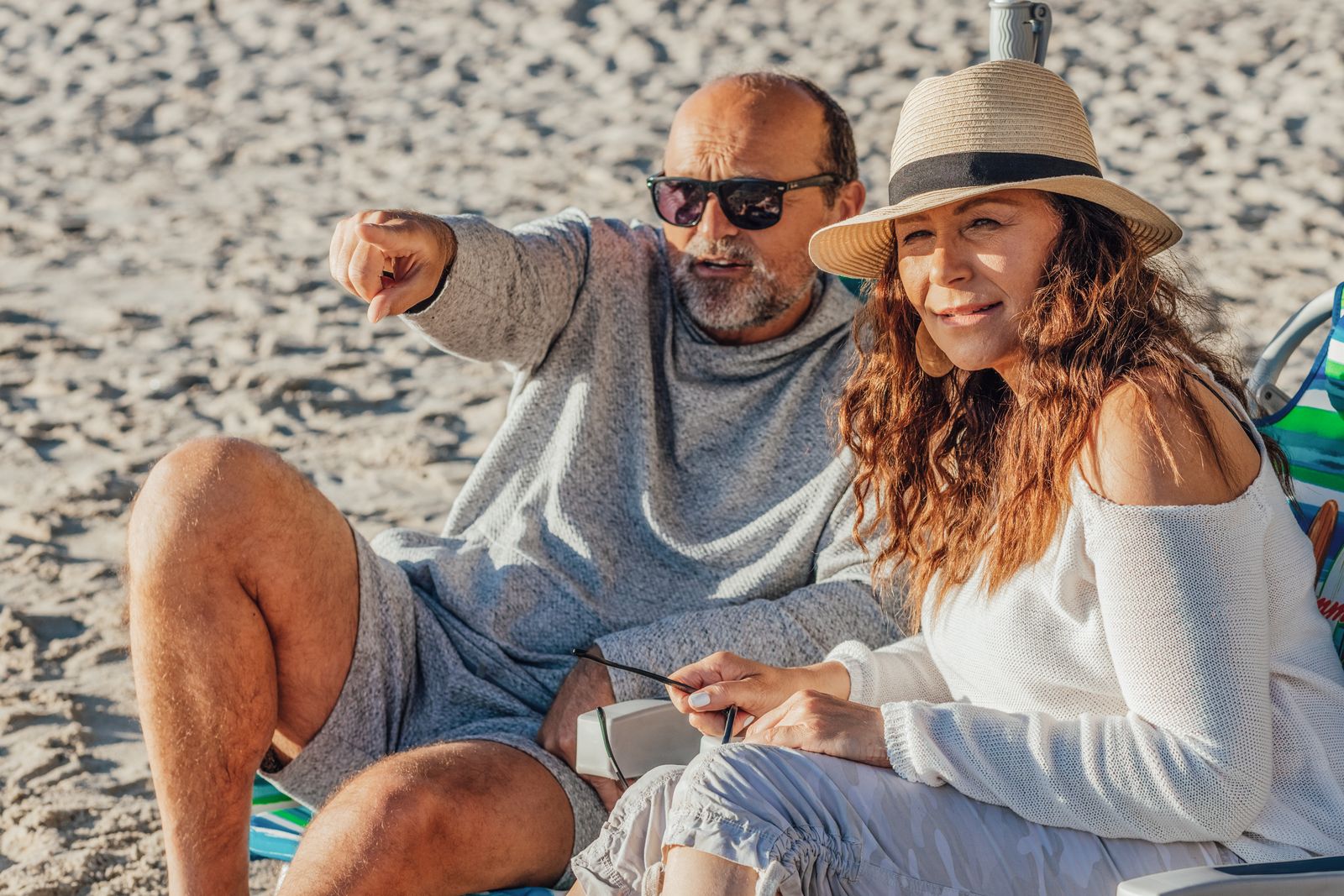 Couple enjoying a sunny Florida beach day